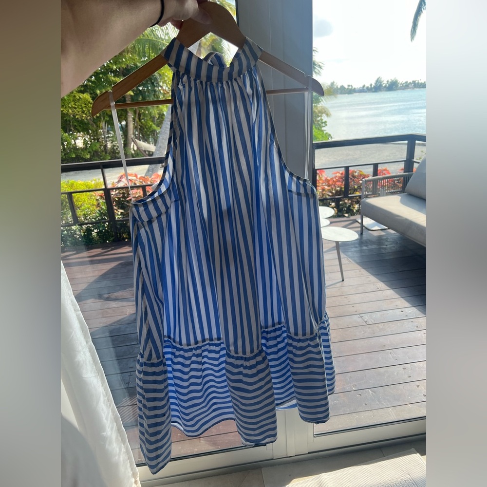 Solid & Striped Trapeze dress - blue & white